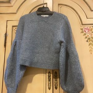 Beautiful light blue and silver heavy sweater with full sleeve.